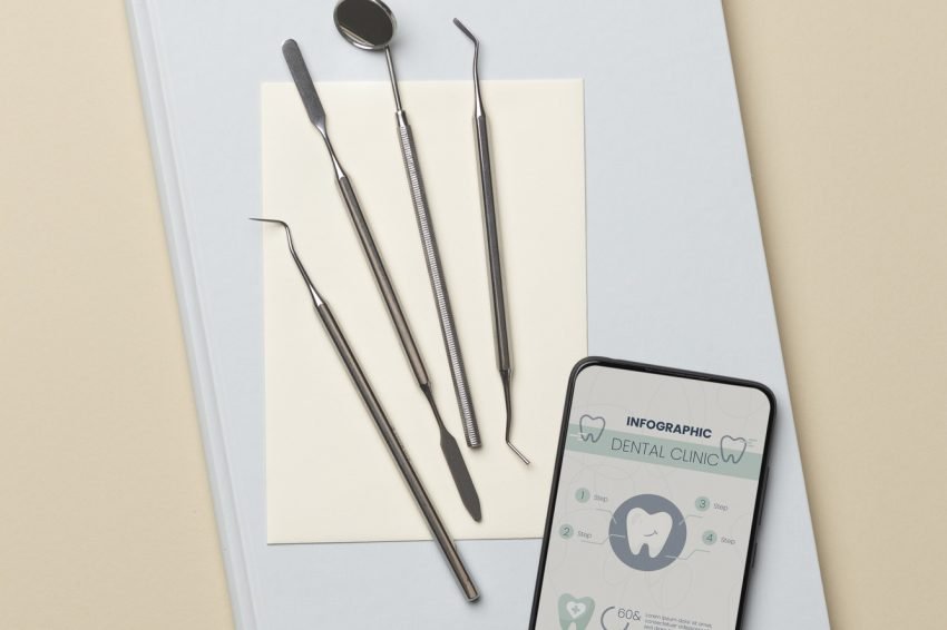 top-view-career-guidance-items-dentists
